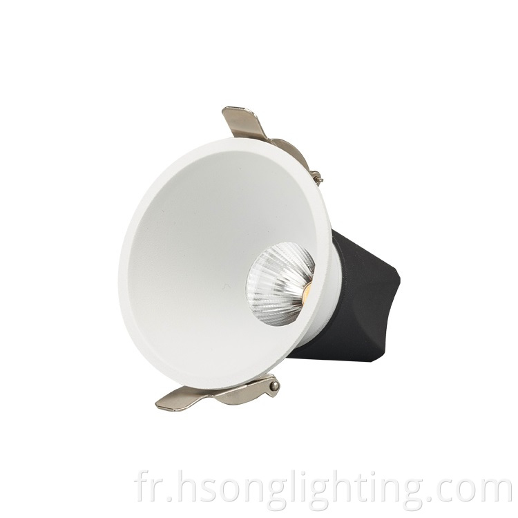 Nouveau design blanc / noir LED COB Downlight Trimless Downlight 15W pour l'hôtel Wall Washer